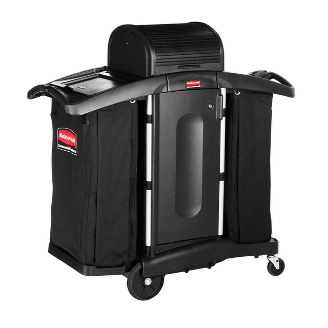 RUBBERMAID COMMERCIAL PRODUCTS FG9T7800BLA Housekeeping Cart,54 in H,68 gal Cap.