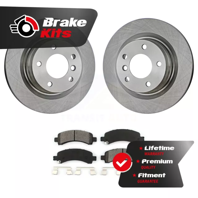 Rear Disc Brake Rotor Semi-Metallic Pad Kit For 2003-2017 Chevrolet Express 3500