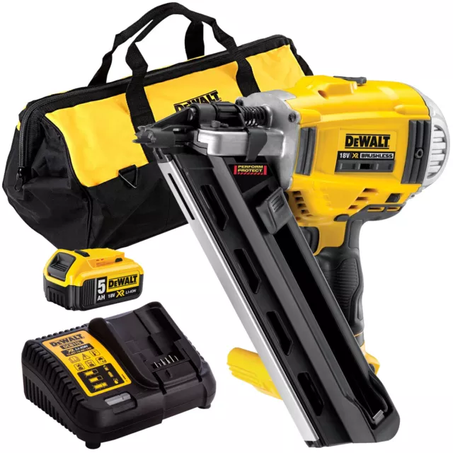 Dewalt DCN692N 18V Brushless Framing Nailer with 1 x 5.0Ah Battery Charger Bag