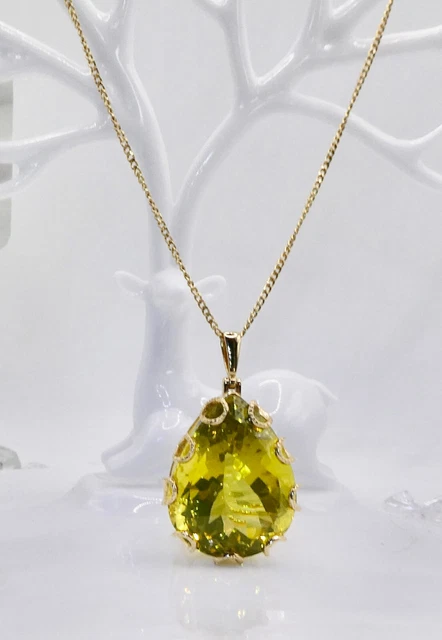 Collectors Spectacular 100.00 Carat Pear Cut Brazilian Ouro Verde Quartz Pendant