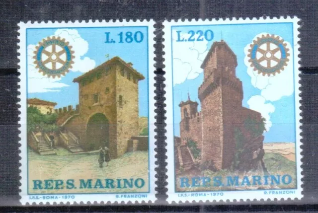 San Marino 1970 Michel 957-58 Rotary Internacional  Sellos Nuevos Mnh