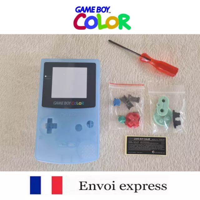 Coque GAME BOY Color PHOSPHORESCENTE Crystal Bleu blue NEUF +triwing -shell case