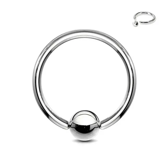 316L Surgical Steel Captive Bead Ring Nipple Nose Eyebrow Piercing