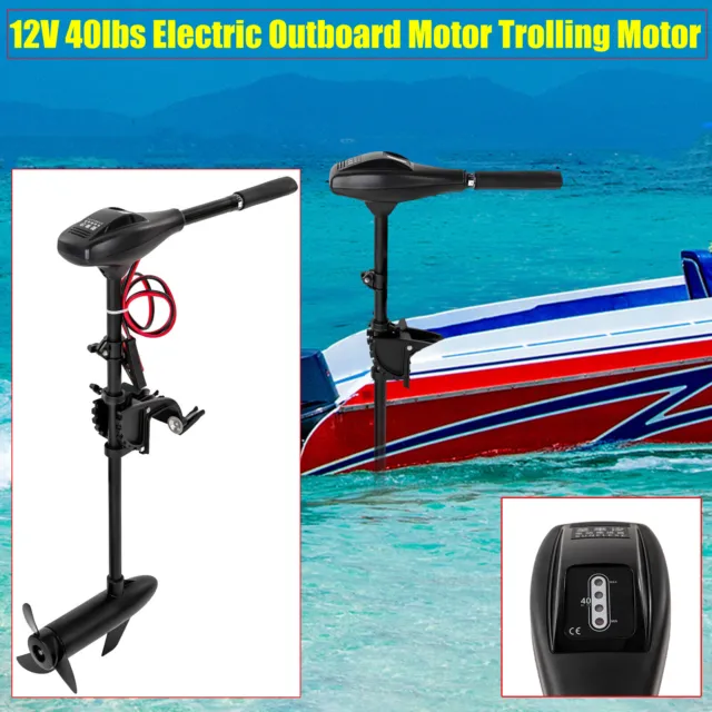40LBS 12V Outboard Motor Electric Boat Engine Thrust Trolling Brush Motor 408W