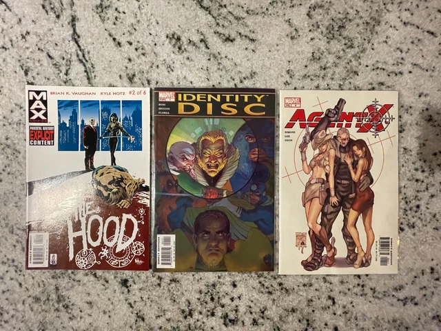 3 Marvel Comic Books Agent X 4 + Identity Disc 1 + The Hood #2 BK Vaughan 6 J813