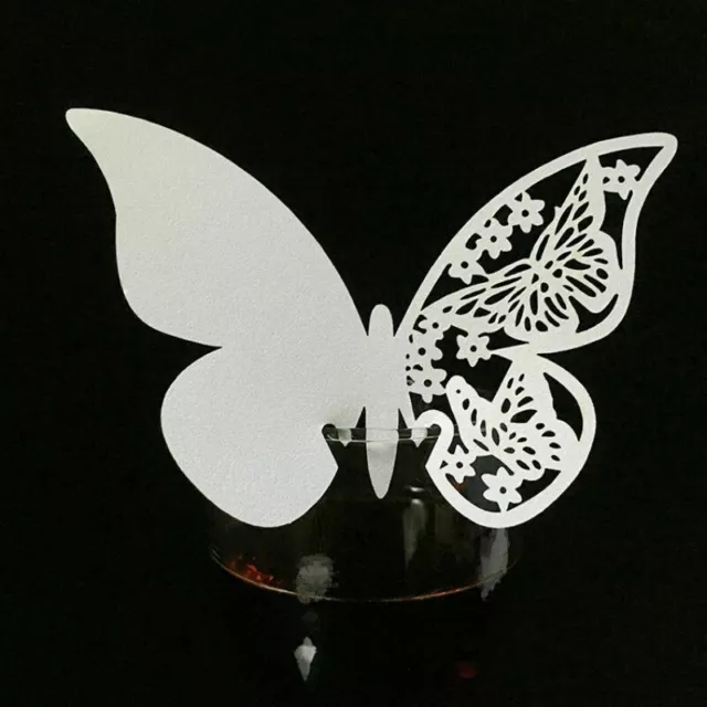 50x Butterfly Table Mark Laser Cut Wine Glass Name Place Card Wedding Chic Decor 3