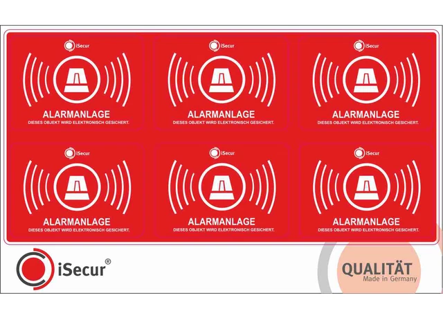 Dreifke® Aufkleber Alarmanlage | Folie 5 x 3 cm | Aufkleberset 6 Stück Dreifke® Aufkleber Alarmanlage | Folie 5 x 3 cm | Aufkleberset 6 Stück