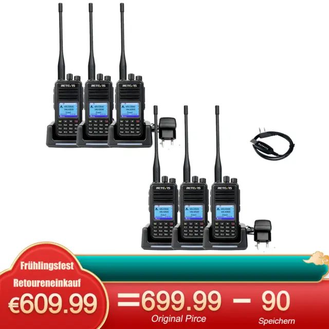 Radios duales Retevis RT3S DMRGPS banda UHF/VHF walkie talkie digital TDMA VOX