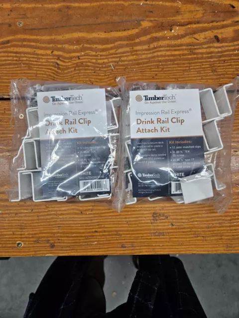 TimberTech Impression Rail Express Drink Rail Clip Attach Kit Lot Of 2 Packs