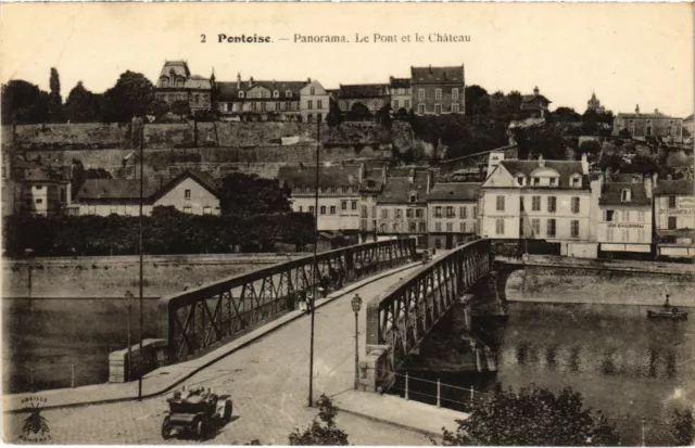 CPA Pontoise panorama Le Pont et le Chateau (1317464)