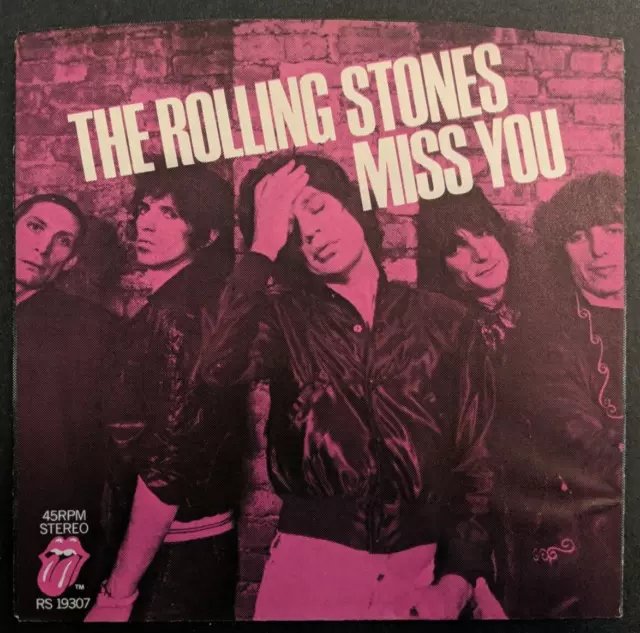 Rolling Stones Miss You/Far Away Eyes 45 Single Picture Sleeve Some Girls