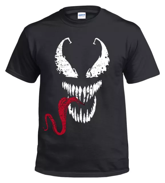 Spiderman KIDS T-Shirt, Venom Face Tongue Marvel DC Deadpool Gym Top Xmas Gift