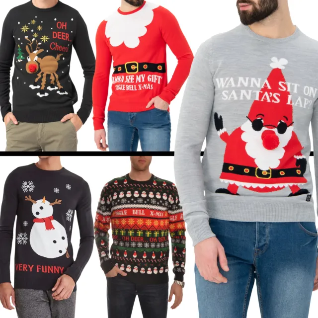 Christmas Xmas Jumper Santa Mens Unisex Novelty Sweater Ladies Knitted Pullover