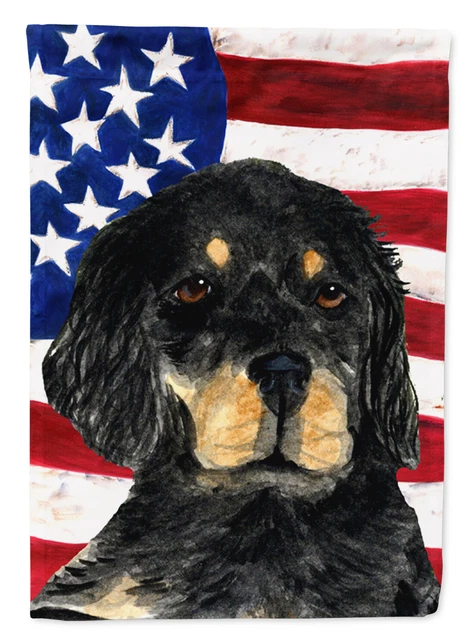 USA American Flag with Gordon Setter Flag Garden Size SS4042GF