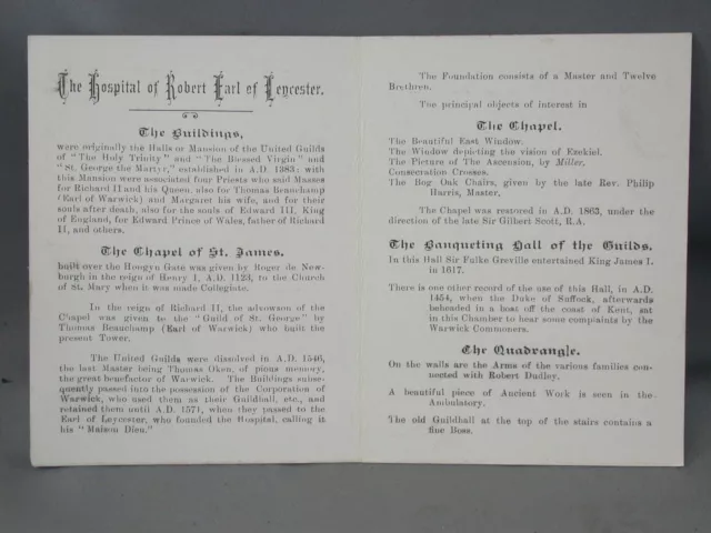 Hospital of Robert Earl of  Leycester Souvenir Program 2