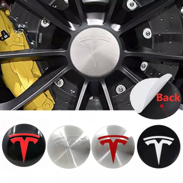 4stk Auto Rad Center Nabenkappen Aufkleber abdecken für Tesla Modell 3 Y S X