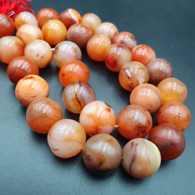 Ancient Himalayan Indo Tibetan carnelian Pink Agate beads Buddhist Prayer Mala