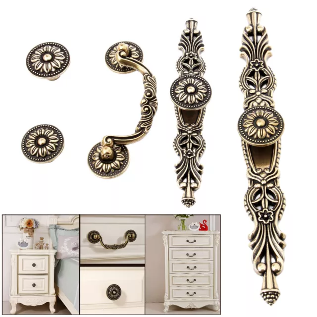 Vintage Door Handle Cabinet Wardrobe Drawer Door Pulls Cupboard Knobs Hardware