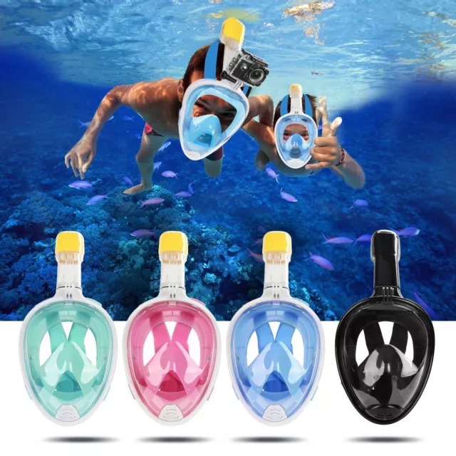 Swimming Diving Breath Full Face Mask Surface Snorkel Scuba for GoPro S/M/L/XL.