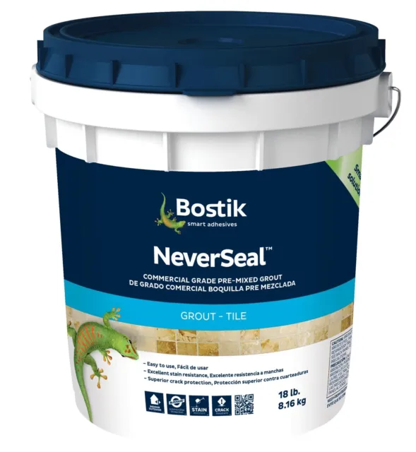 Bostik Neverseal Rapidcure Pre-mixed Grout - Delorean Gray 18lb Bucket