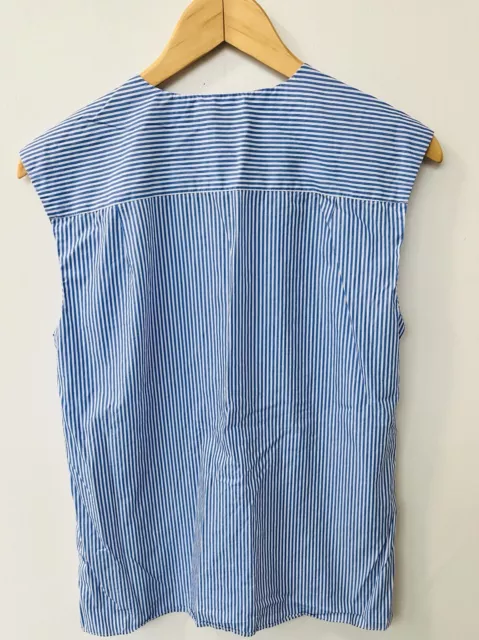 NWOT JCrew Sleeveless Side-Zip Top in Striped Blue And White Sz 6 2
