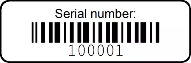 1000 Serial Barcode Sequential Stickers Roll Consecutive Number Labels as shown