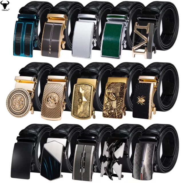 Men's Luxury Fashion Automatic Buckle Belt Leather Belts Waist Ratchet Waistband