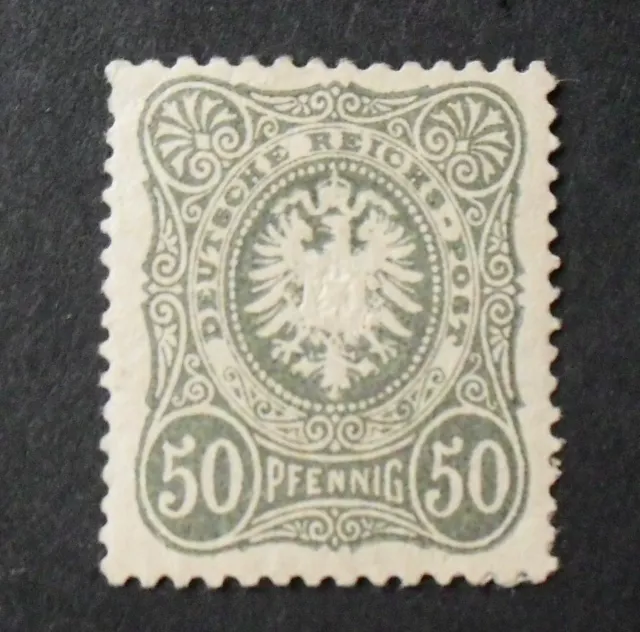 1880Mi:280,- MiNr 44 I a "50 PFENNIG" Frühaufl. olivgrau ungebraucht gepr BPP