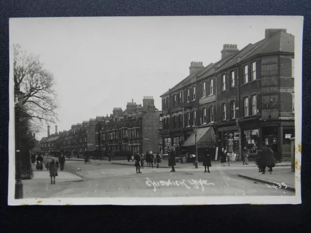 London CHISWICK LANE Animated Street Scene Shows MANOR STORES - Old RP Postcard