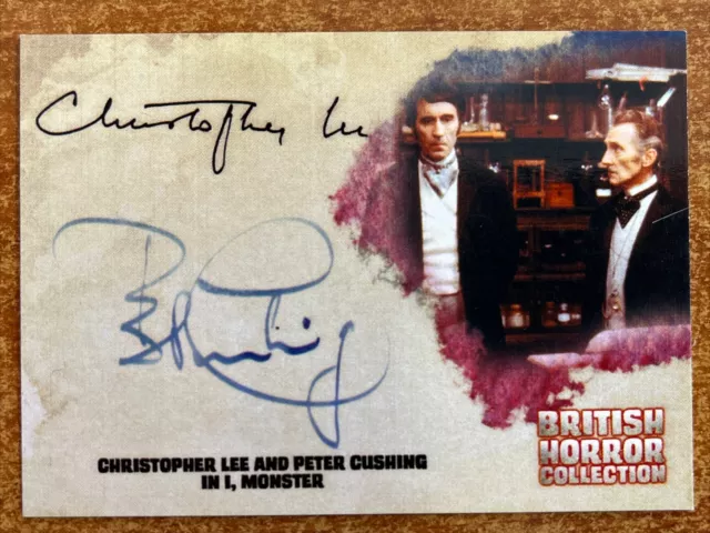 British Horror Collection Unreleased Facsimile Auto Peter Cushing/Chris Lee Dual