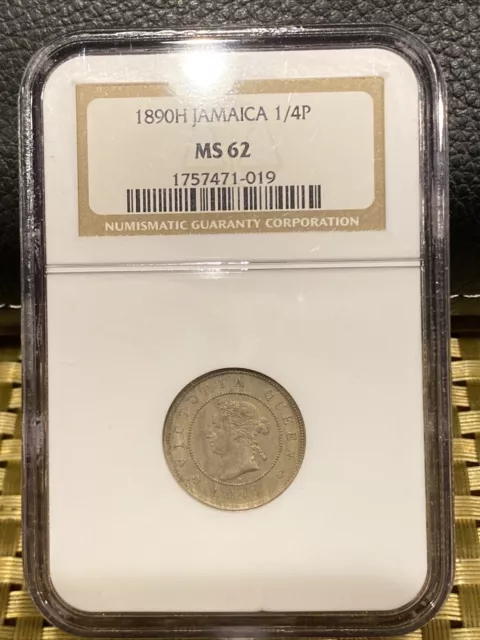 Jamaica 1890-H 1/4 P NGC MS62