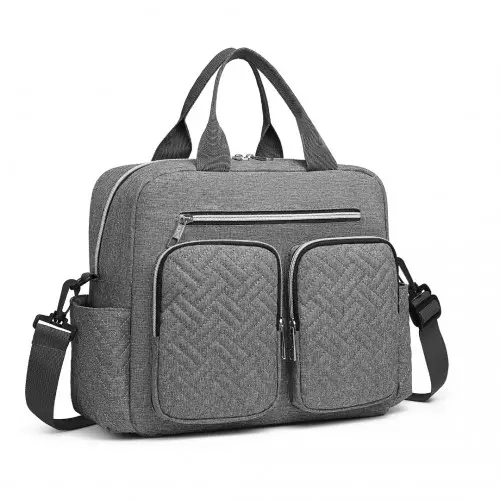 Large Mummy Changing Shoulder Travel Bag Hospital Baby Nappy Tote Handbag - Grey