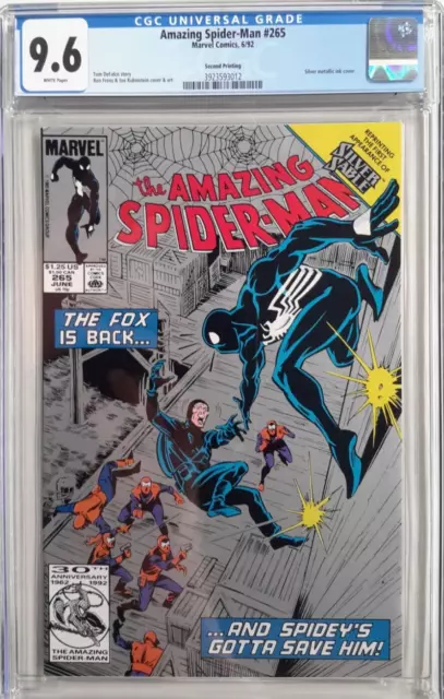 🕸Amazing Spider-Man #265 Cgc 9.6*1992, Marvel*1St App. Silver Sable*2Nd Print🕷
