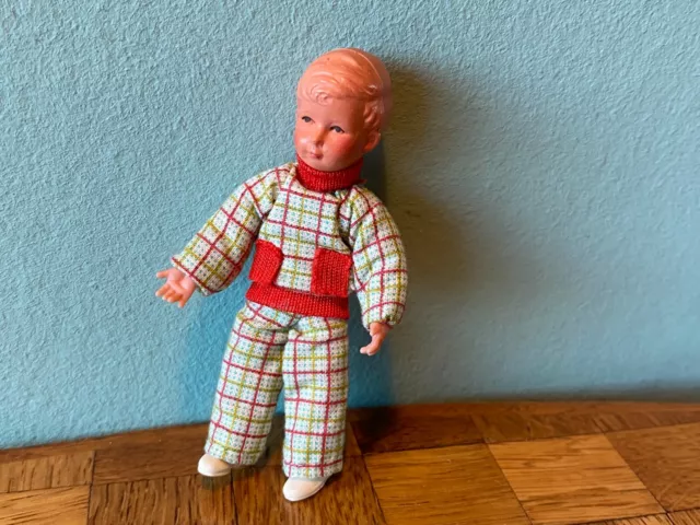 Junge Caco 60er? Puppe Puppenhaus Puppenstube 1:12 dollhouse flexible doll