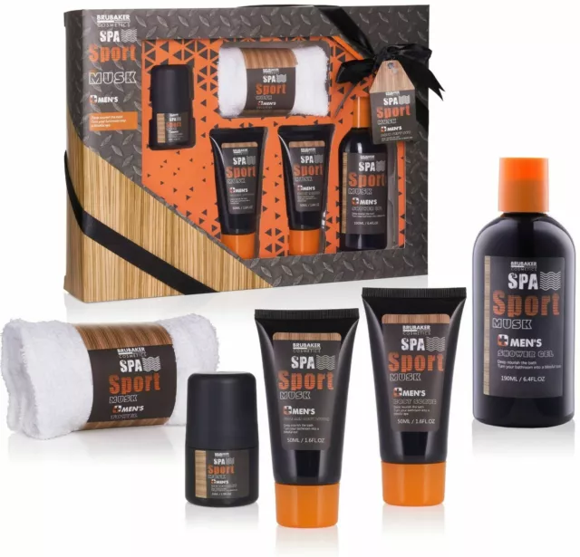 BRUBAKER Coffret de cadeau Homme Men's Spa Sport Musk Soins du corps - 5 Pcs.