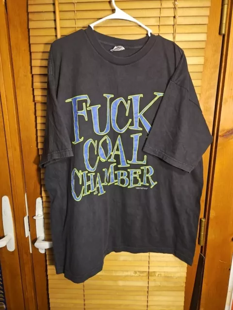 Vintage 1999 Coal Chamber Nu Metal Band Tee T Shirt Blue Grape XXL 2XL Korn Tool