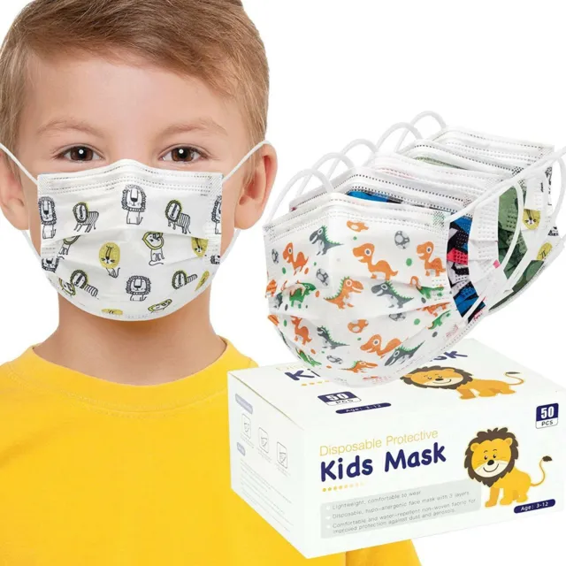 50x Children's Masks Breathable Cute Face Masks Comfortable Masks For Kids DU