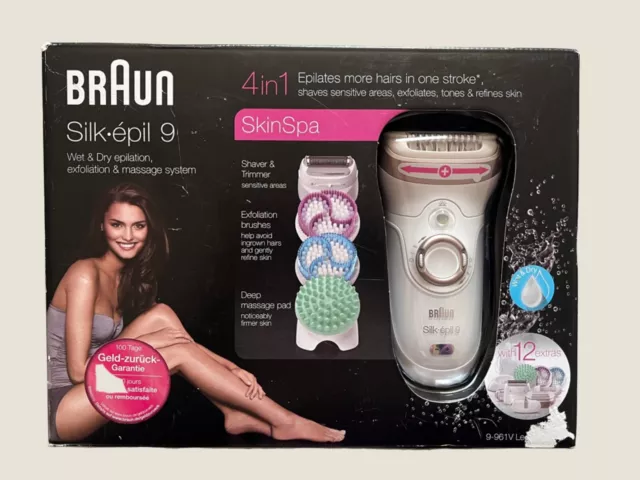 Braun Silk-épil 9 Skin Spa 9-961v Ladies Wet/Dry Epilator Shaver Exfoliator NEW