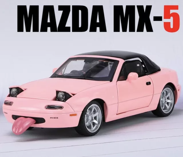 Mazda MX5 Miata MX-5 1:32 Diecast Metall Modellauto Spielzeug Pink LED Sound