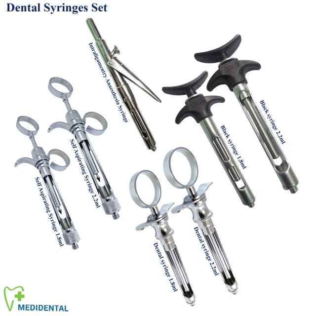 DENTISTRY SELF ASPIRATING Black Anesthetic Cartridge Syringe Dental Lab