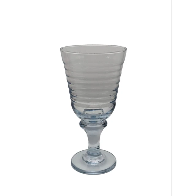 LIBBEY GLASS COMPANY Sirrus Blue Ribbed Wine Glasses Goblets