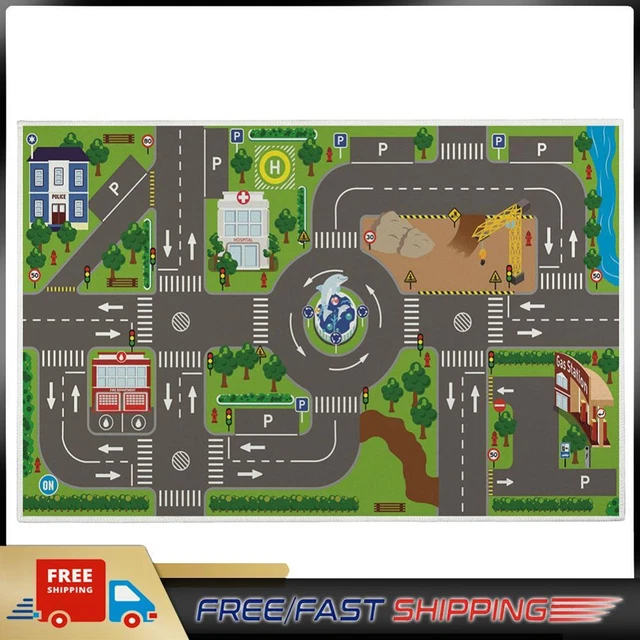 Kids Cartoon Carpet Rectangular Crawling Rug for Playroom Bedroom (60*90cm B)