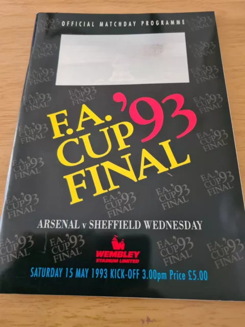 Arsenal V Sheffield Wednesday 1993 Fa Cup Final Programme