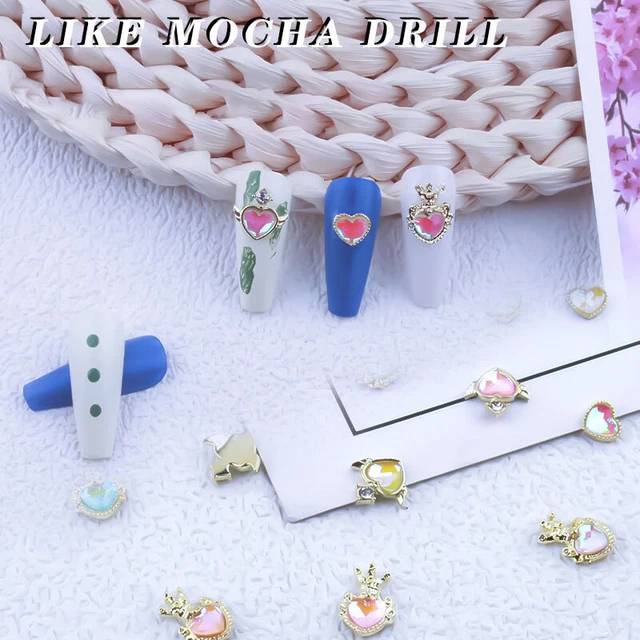 5Pcs Rhinestone Heart Nail Art Crystal Charm Manicure Love Decoration Jewe#w#