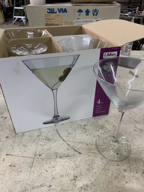 Libbey Vina 12 Oz Martini Tall Glasses