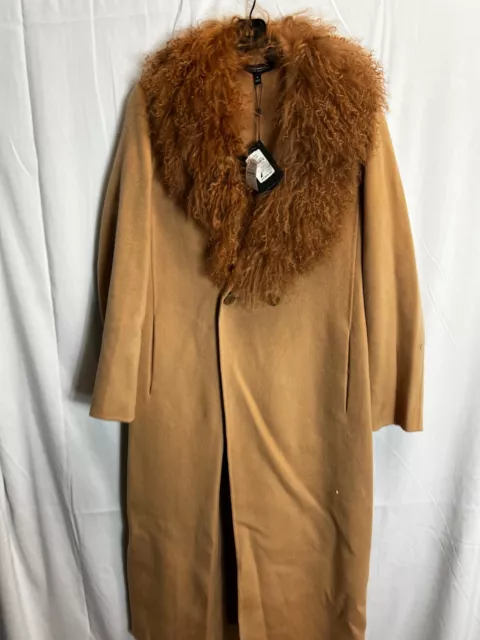 Neiman Marcus Camel CASHMERE long winter coat jacket. Size L. $1895 3