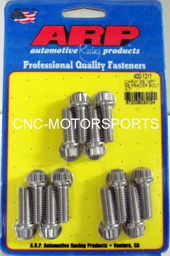 Arp Header Bolt Kit 400-1211 Sb Chevy 3/8 Diameter Bolt 3/8 Wrench Qty 12