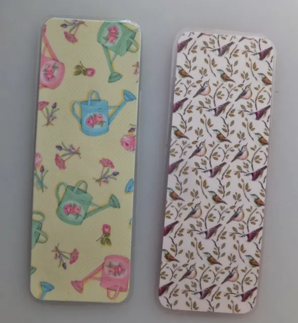 2 x Floral Bird Bookmarks Gift Handmade Laminated double sided bookmarks