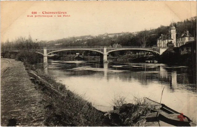CPA AK Chennevieres Vue pittoresque-Le Pont FRANCE (1282417)