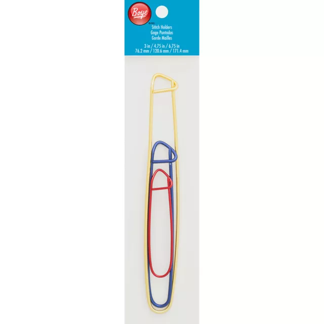 Marcadores de puntada de aluminio Wrights-Boye-3", 4,75"" y 6,75"" 3/paquete